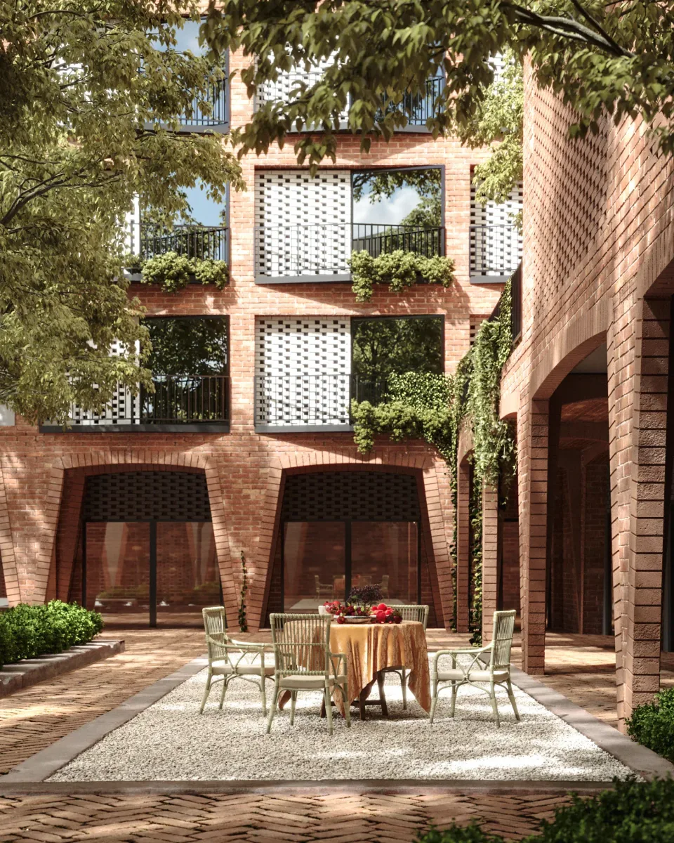 Brick Courtyard material and daylight study