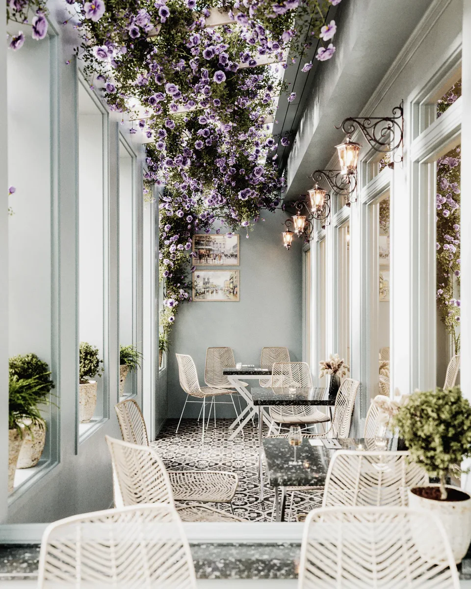Café Terrace material and lighting study