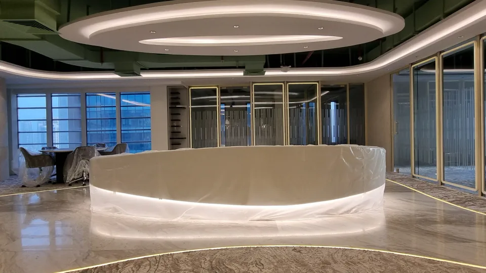 Completed or near-completed Diet Market Office interior, view 1