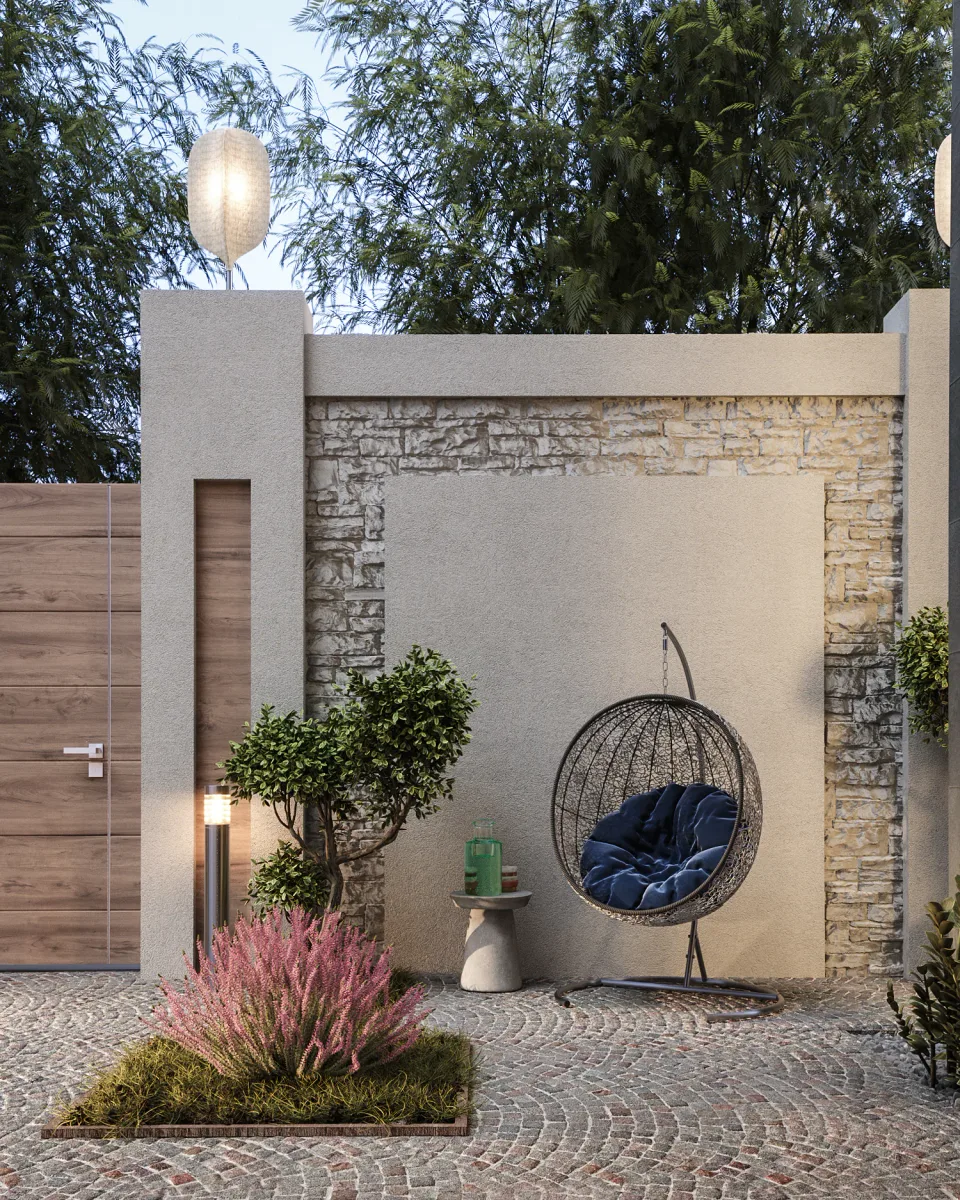 Private Villa Courtyard 2023 Corona visualization, view 4