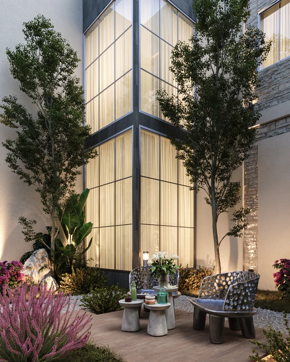 Private Villa Courtyard 2023 Corona visualization, view 6