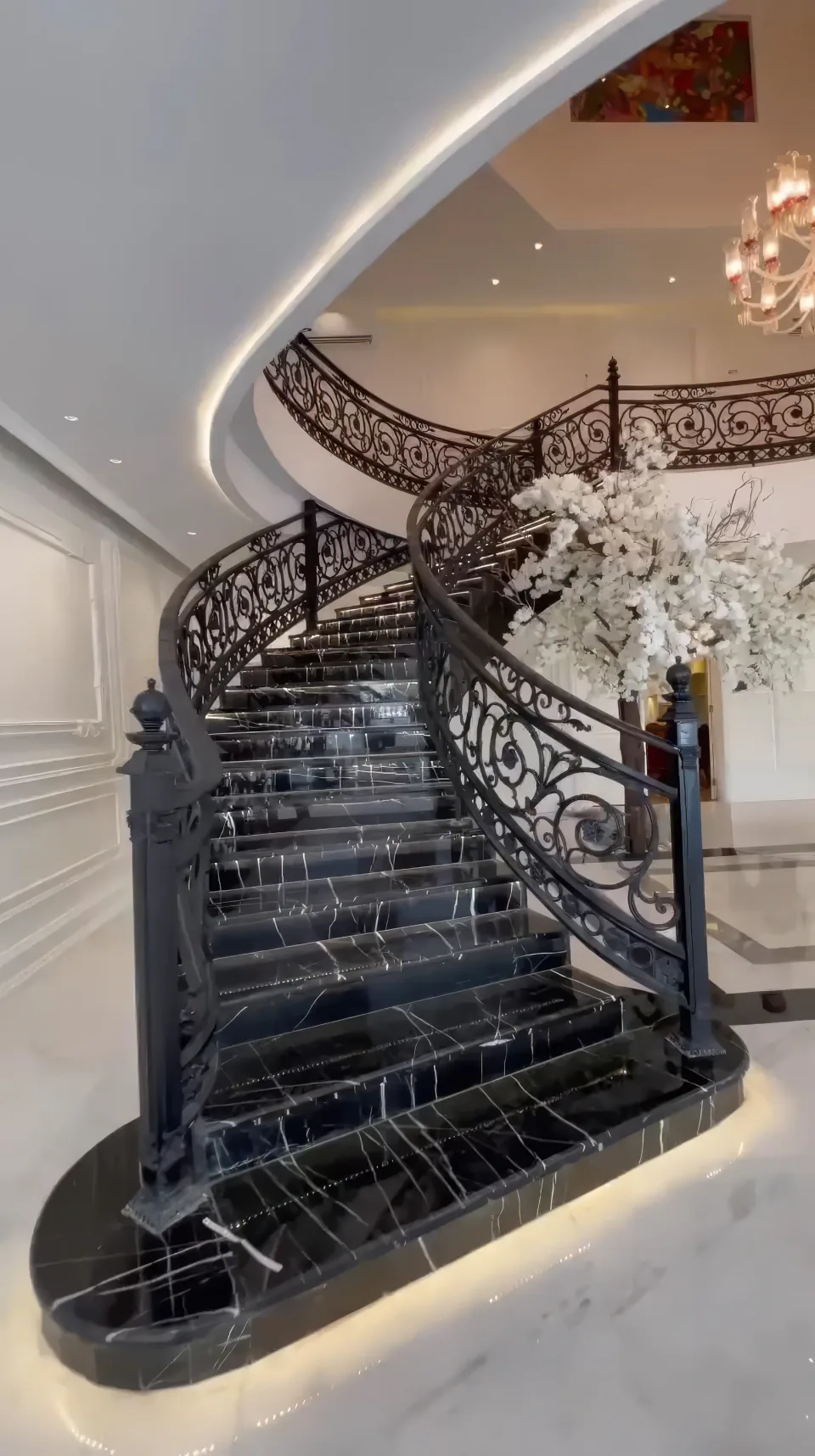 Built staircase after the villa renovation