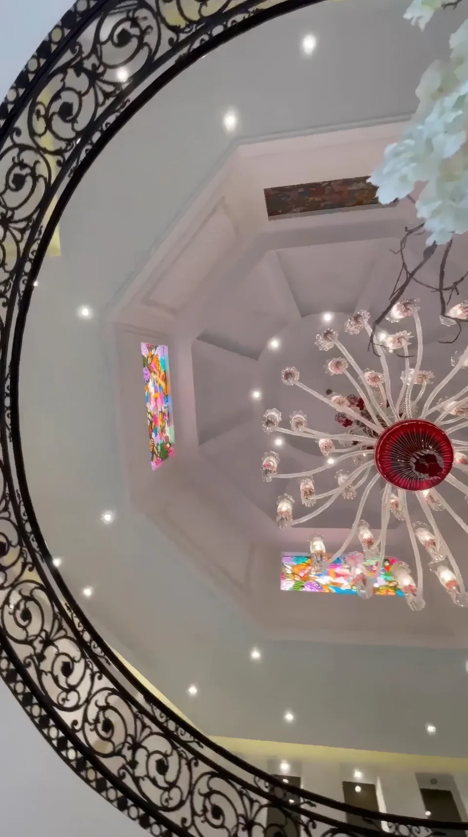 Built stained-glass dome