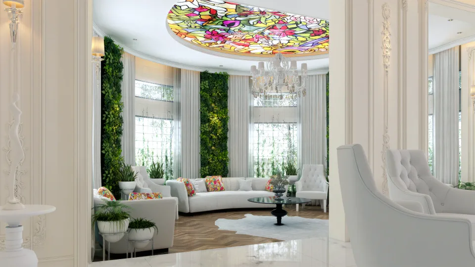 Design visualization of the villa lounge
